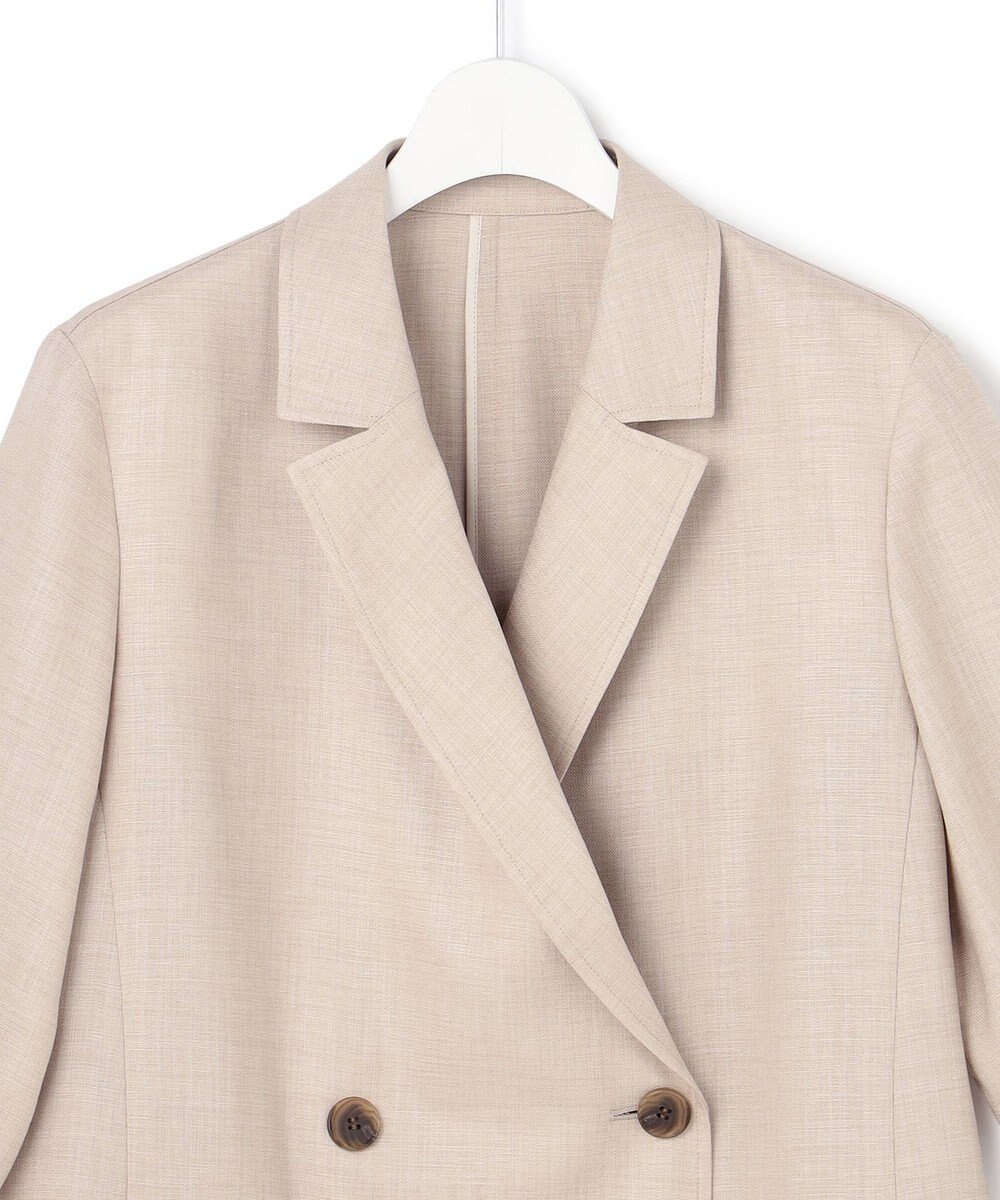 23区 【先行予約】リネンライクグロッシー ハーフスリーブ ダブル ジャケット 