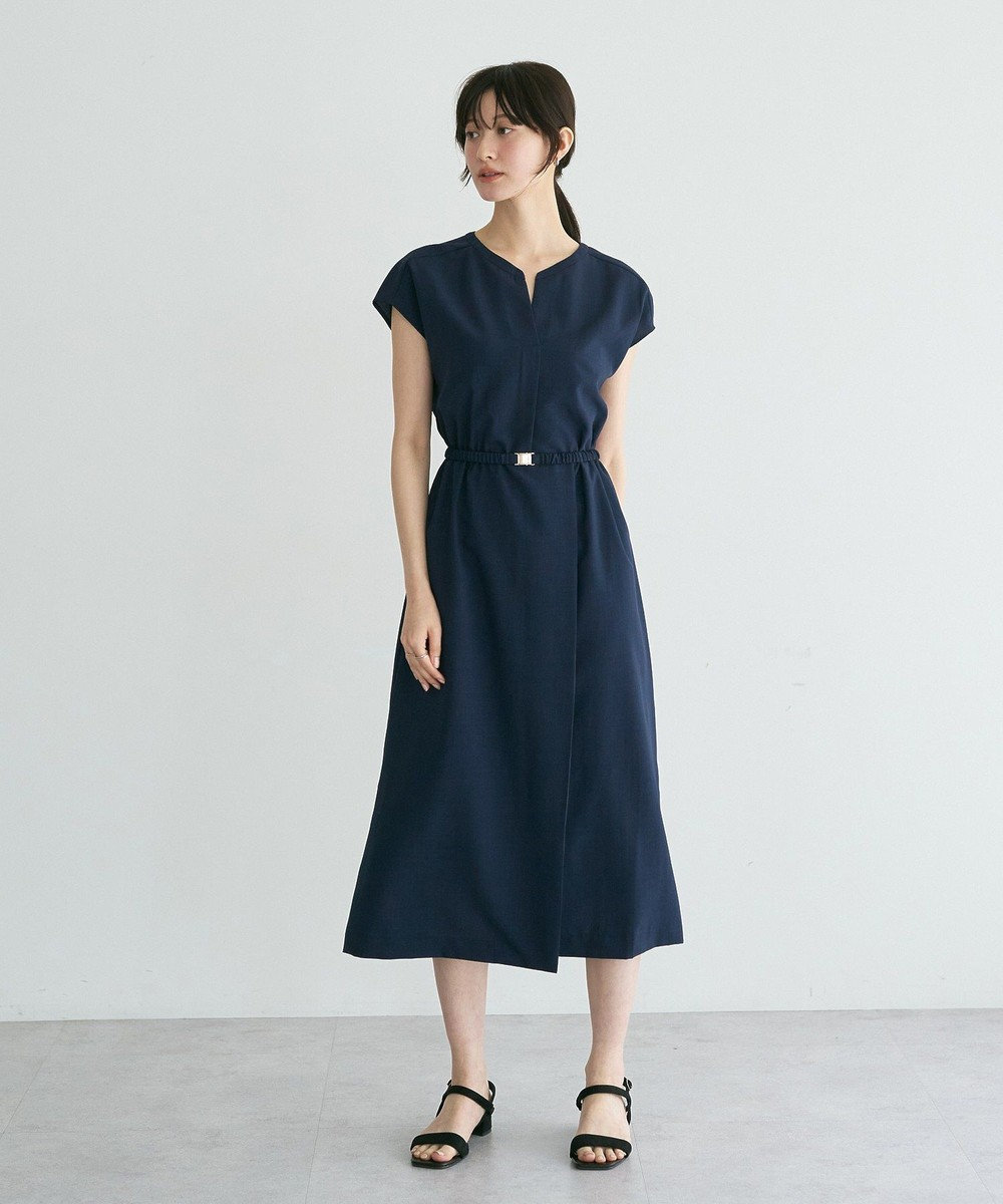 YECCA VECCA リネンライクスキッパーワンピース 