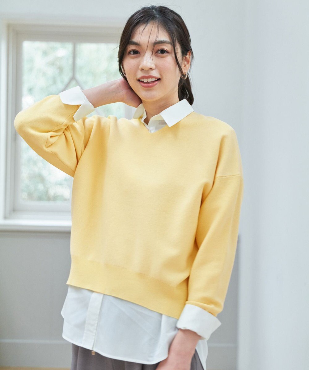 ANY 【5色展開】Ｖネックガーターニットプルオーバー 