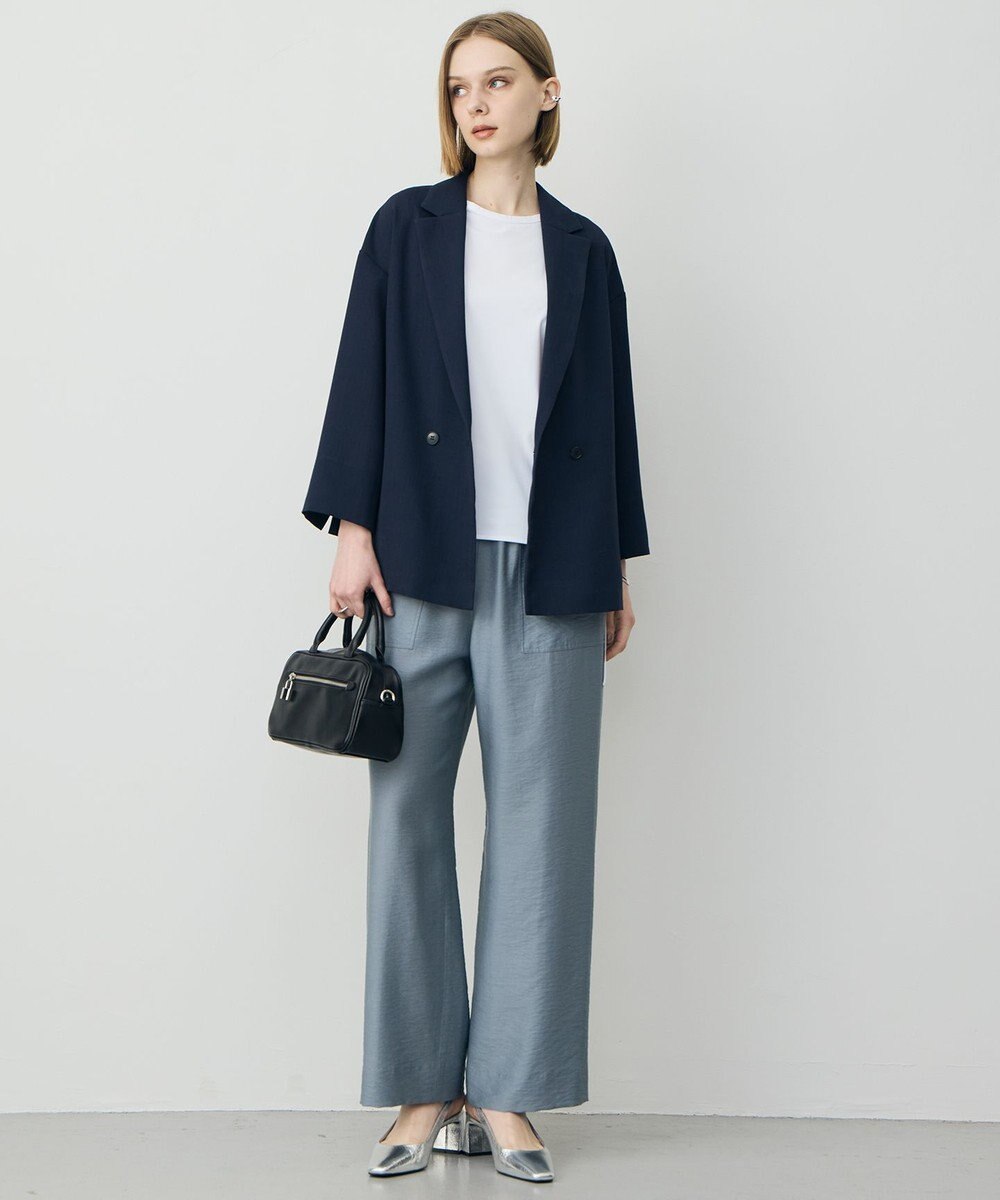 ICB L ドライアセテートスラブ 8分袖ジャケット 