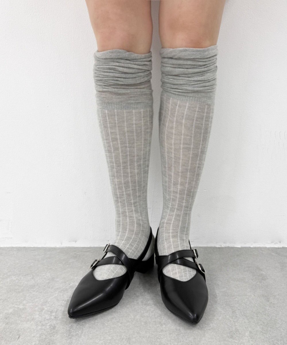 WEGO ゆるクシュ切替リブムジニーハイソックス 