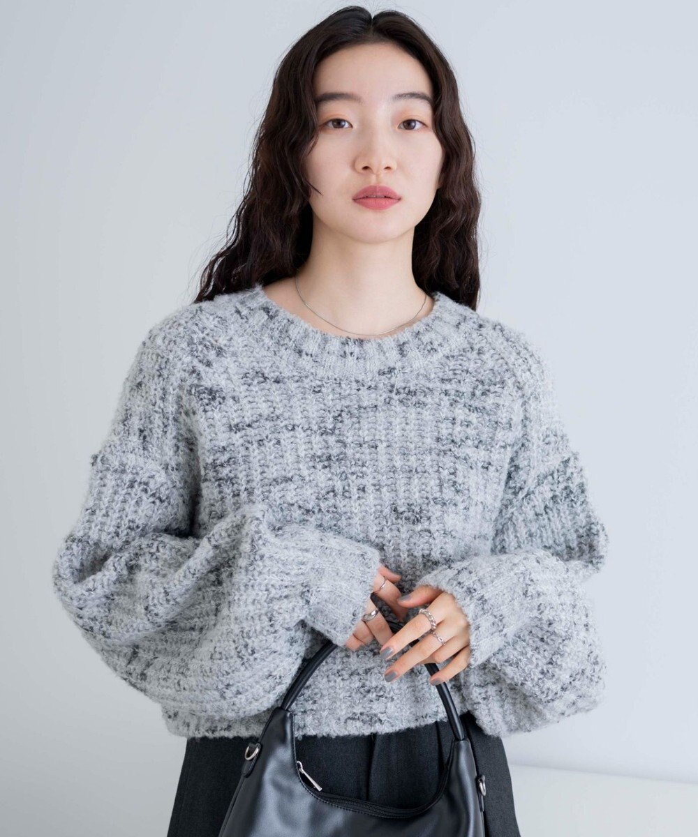 WEGO ミックスブークレ2WAYカーディガン 