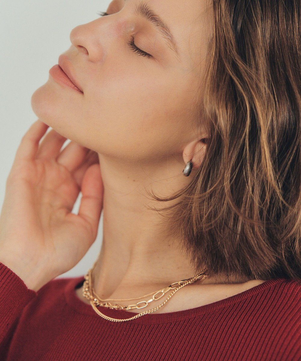 YECCA VECCA 3連チェーンMIXネックレス 