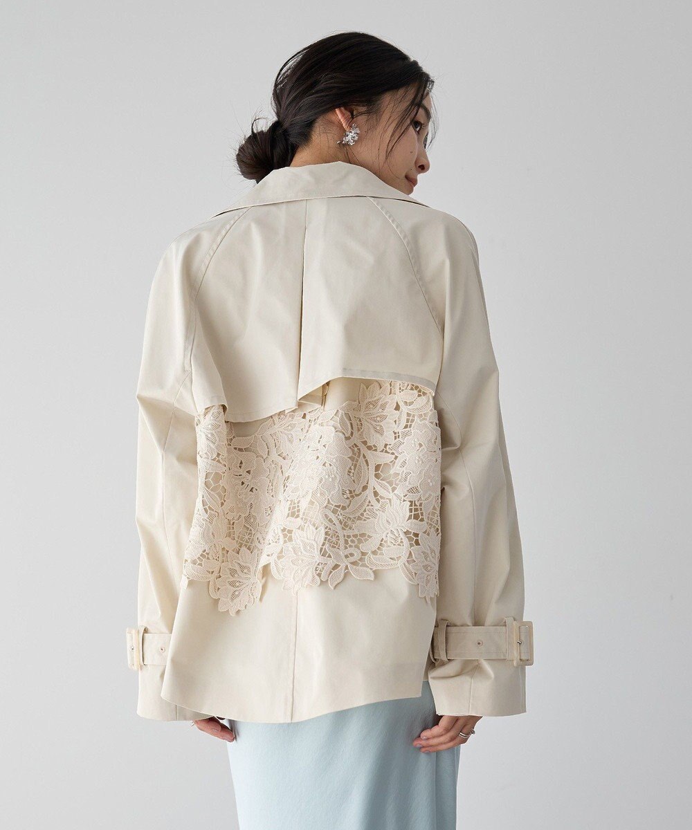 YECCA VECCA レースMIXショートトレンチコート 