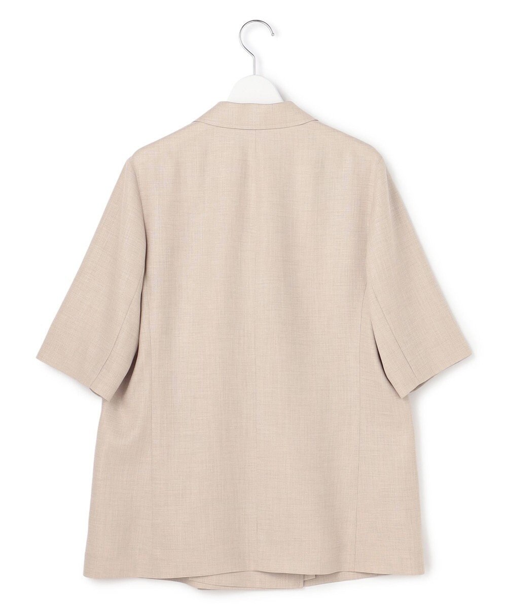 23区 【先行予約】リネンライクグロッシー ハーフスリーブ ダブル ジャケット 