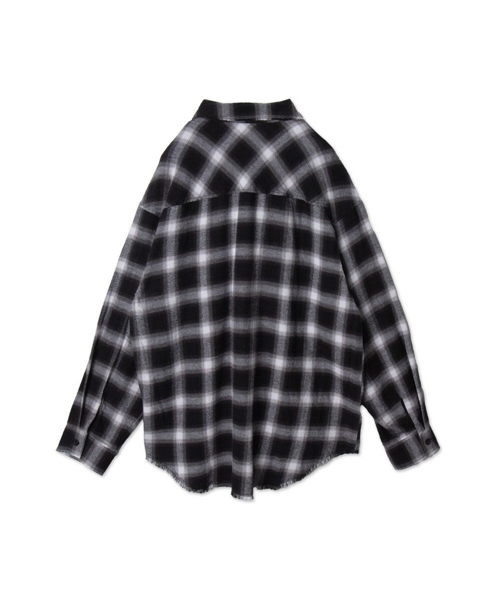 WEGO フリンジチェックBIGネルシャツ 