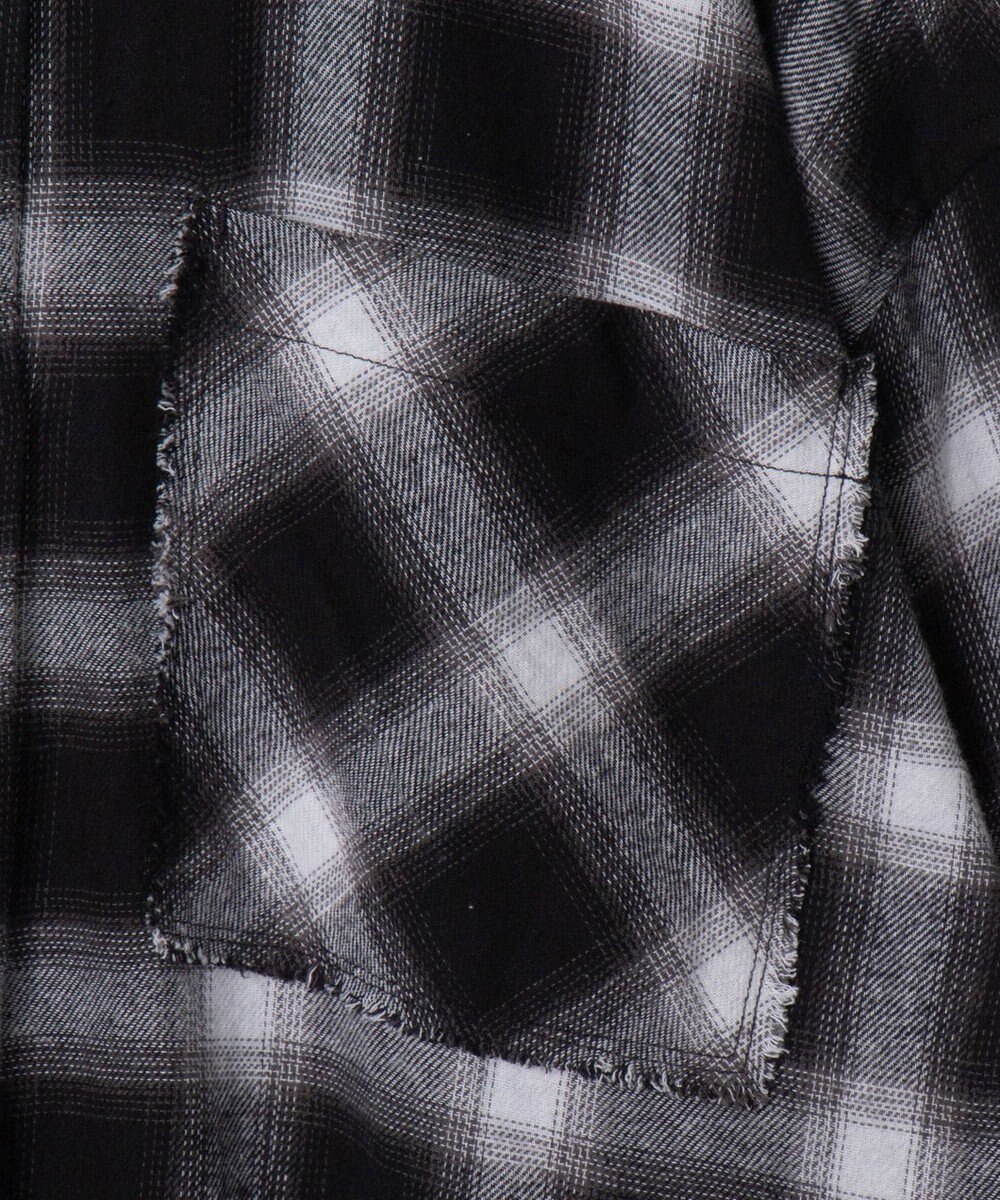 WEGO フリンジチェックBIGネルシャツ 