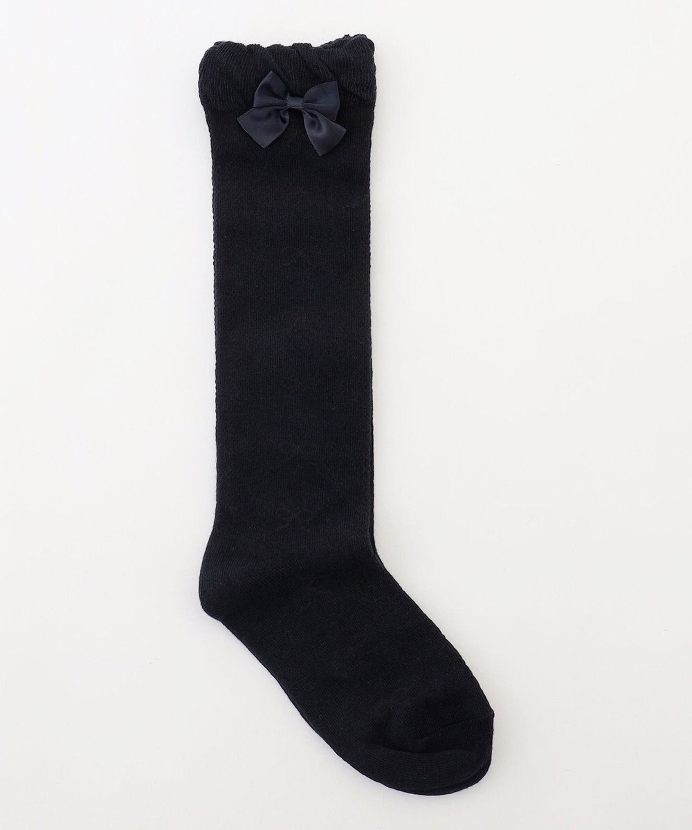 ANY KIDS リボン柄 ジャガード ハイソックス 