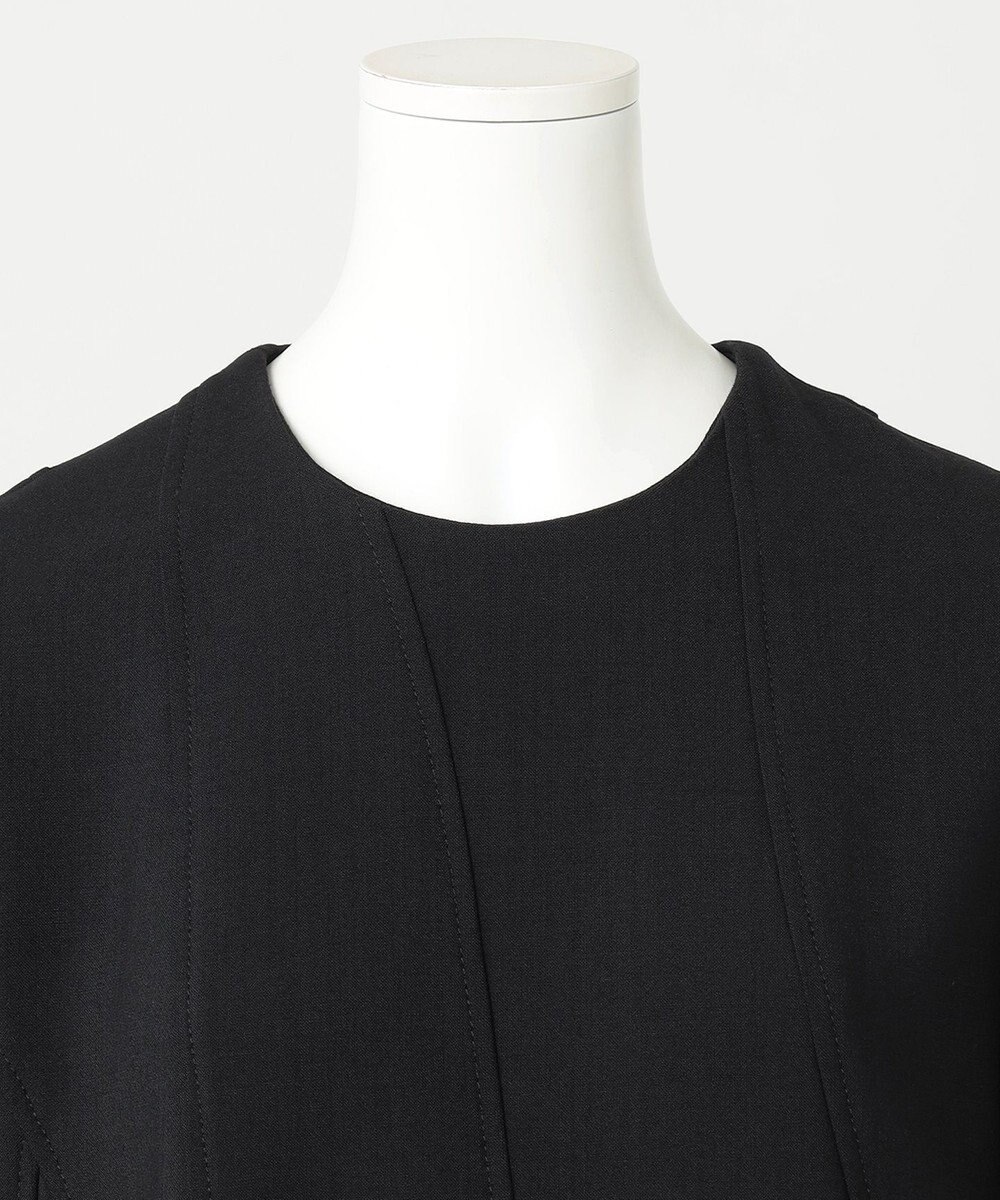 23区 L 【R(アール)】ウールダブルクロス イレギュラータック フレアワンピース 