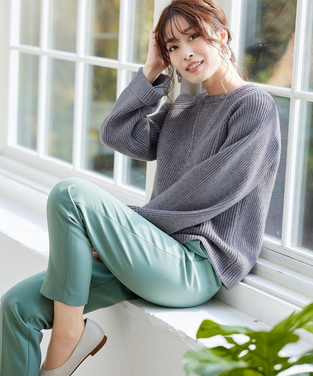 Tiaclasse L 【洗える】リラックス感のあるラグランスリーブニット 