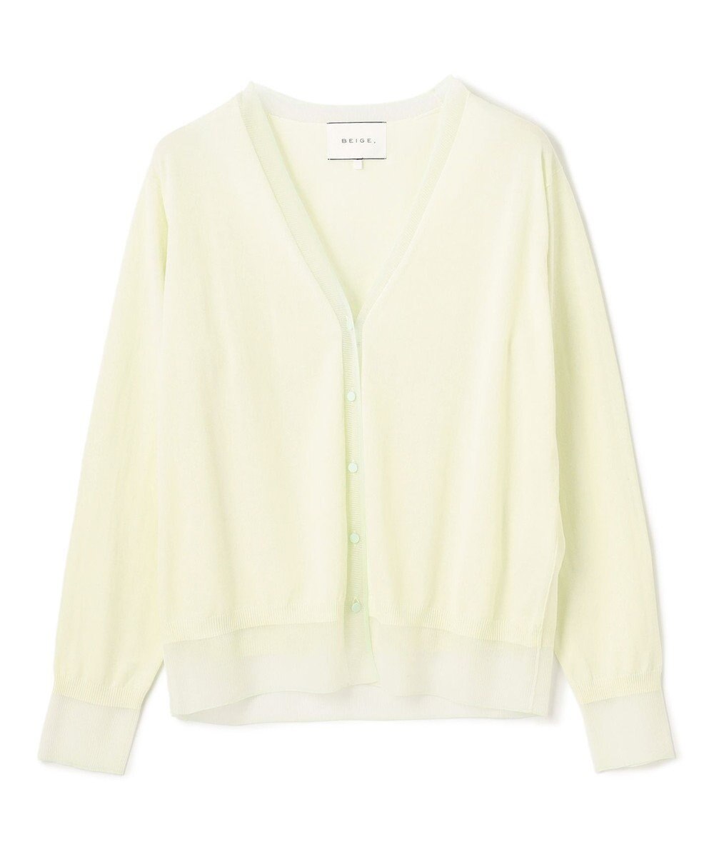 BEIGE， 【洗える】JULIE / シルク混シアーVネックカーディガン 