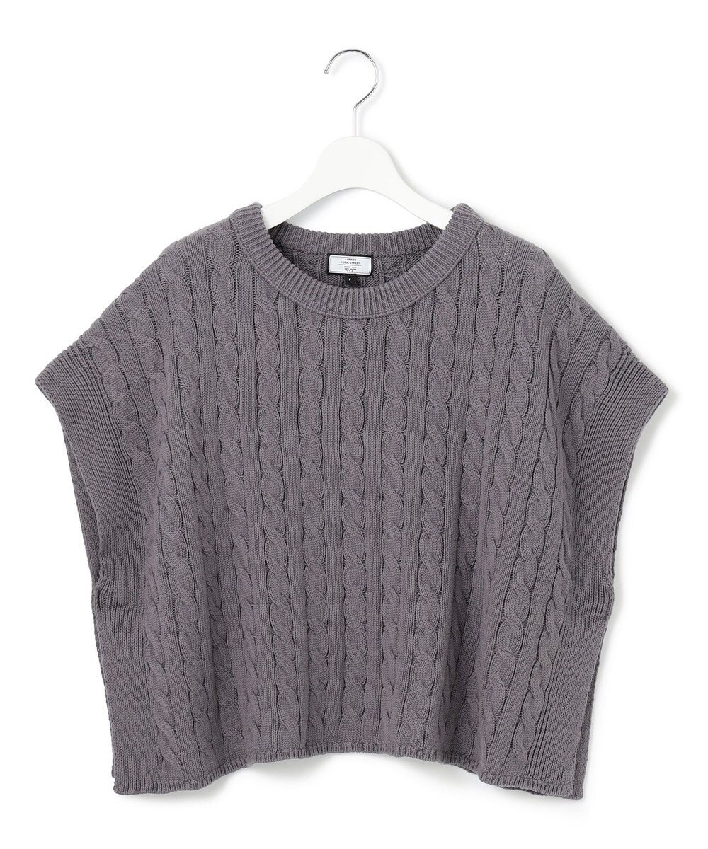J.PRESS YORK STREET 【WOMEN】コットンニット ケーブルポンチョ 