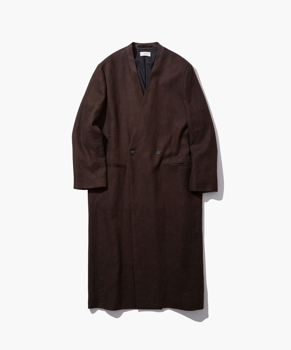 ATON HEMP SUEDE | タキシードカラーロングコート 