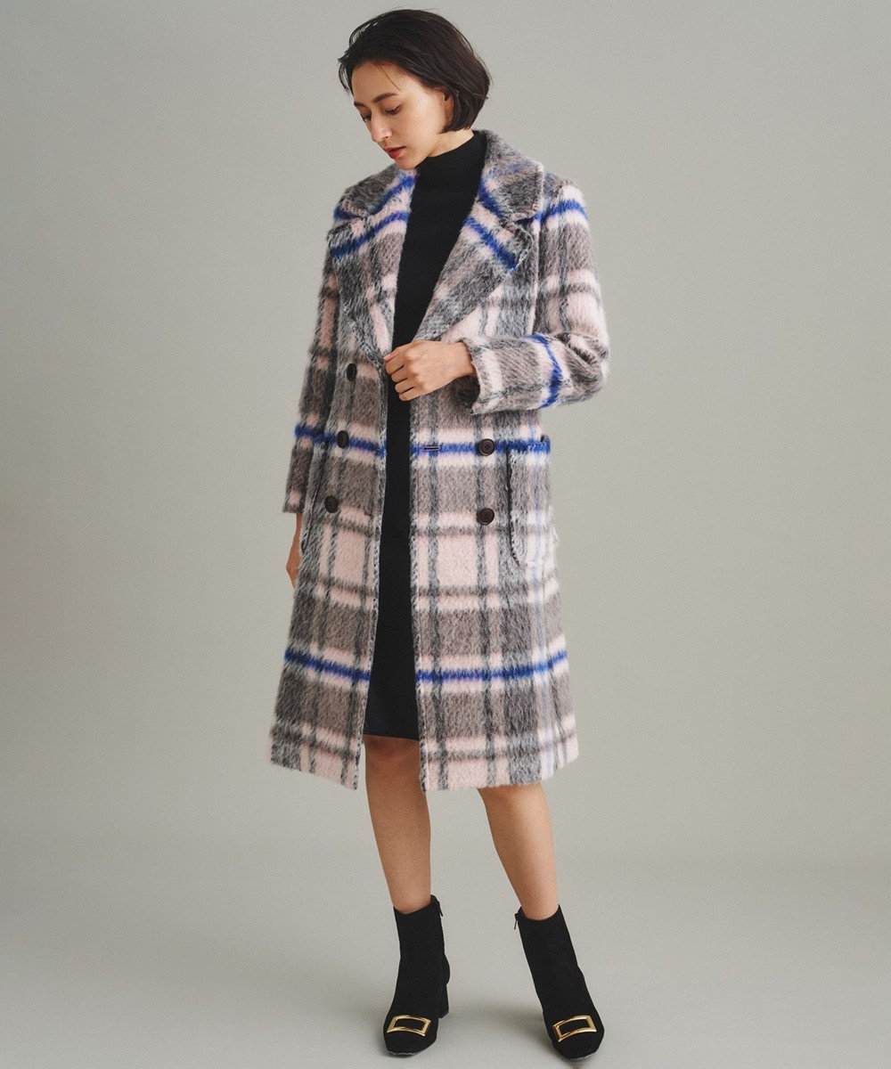 シャギーチェックコート GRACE CONTINENTAL ファッション通販 【公式通販】オンワード・クローゼット