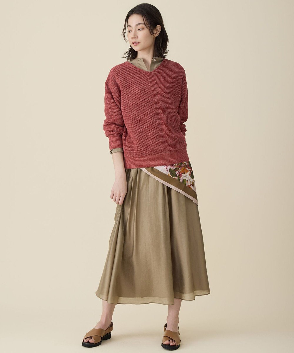 自由区 L エアリーローンプレーン スカート 