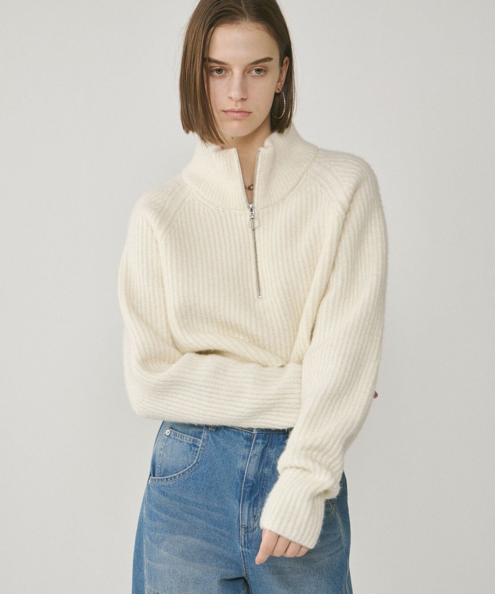 GRACE CONTINENTAL 畦zipニットトップ 