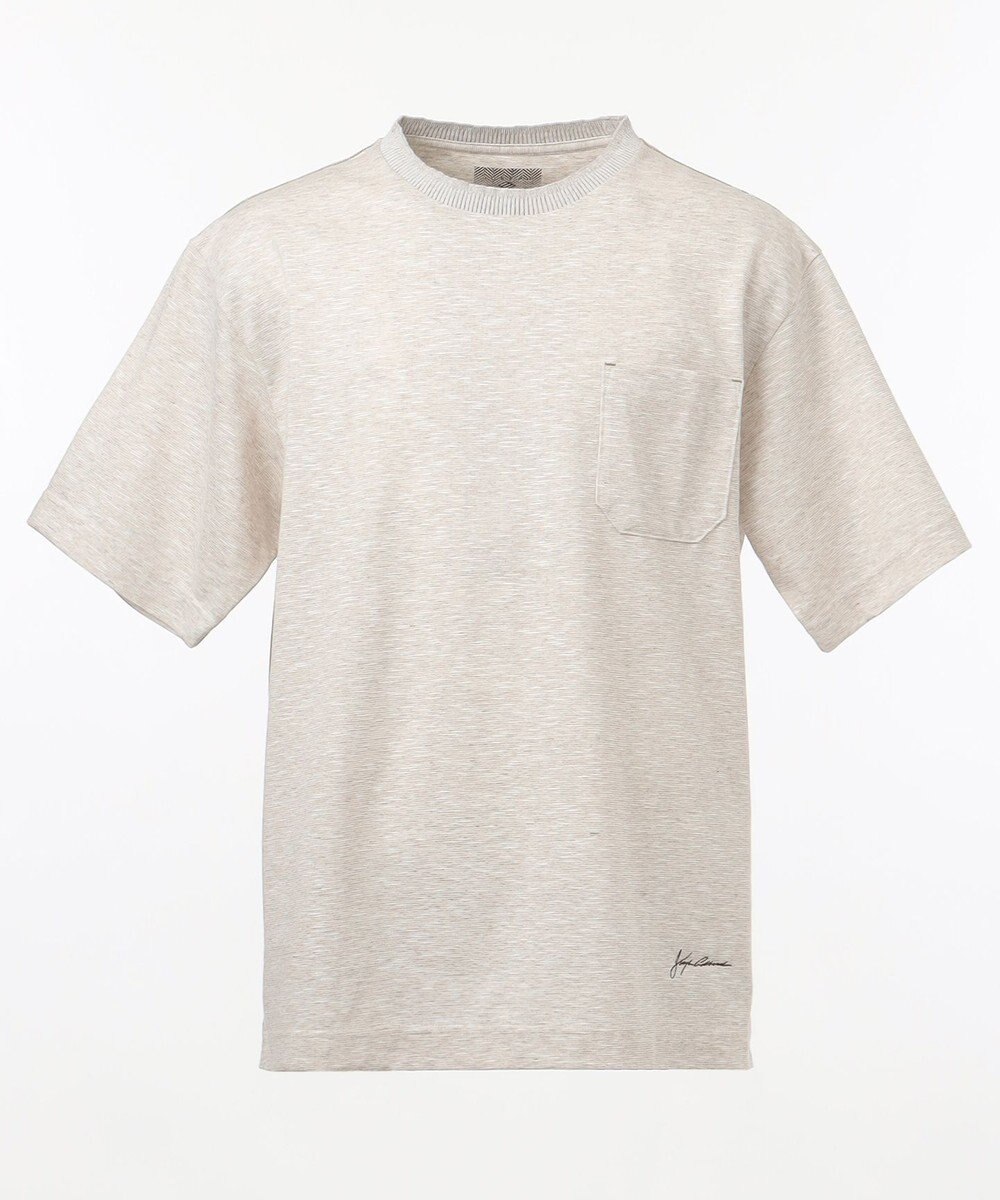 JOSEPH ABBOUD MOUNTAIN 【SPACE】リネンプレーティング天竺 ポケTシャツ 