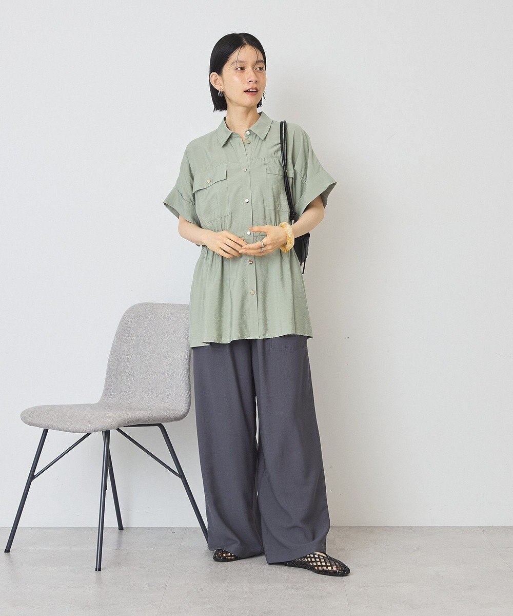 AMERICAN HOLIC メタルボタンウエストドロストシャツ 