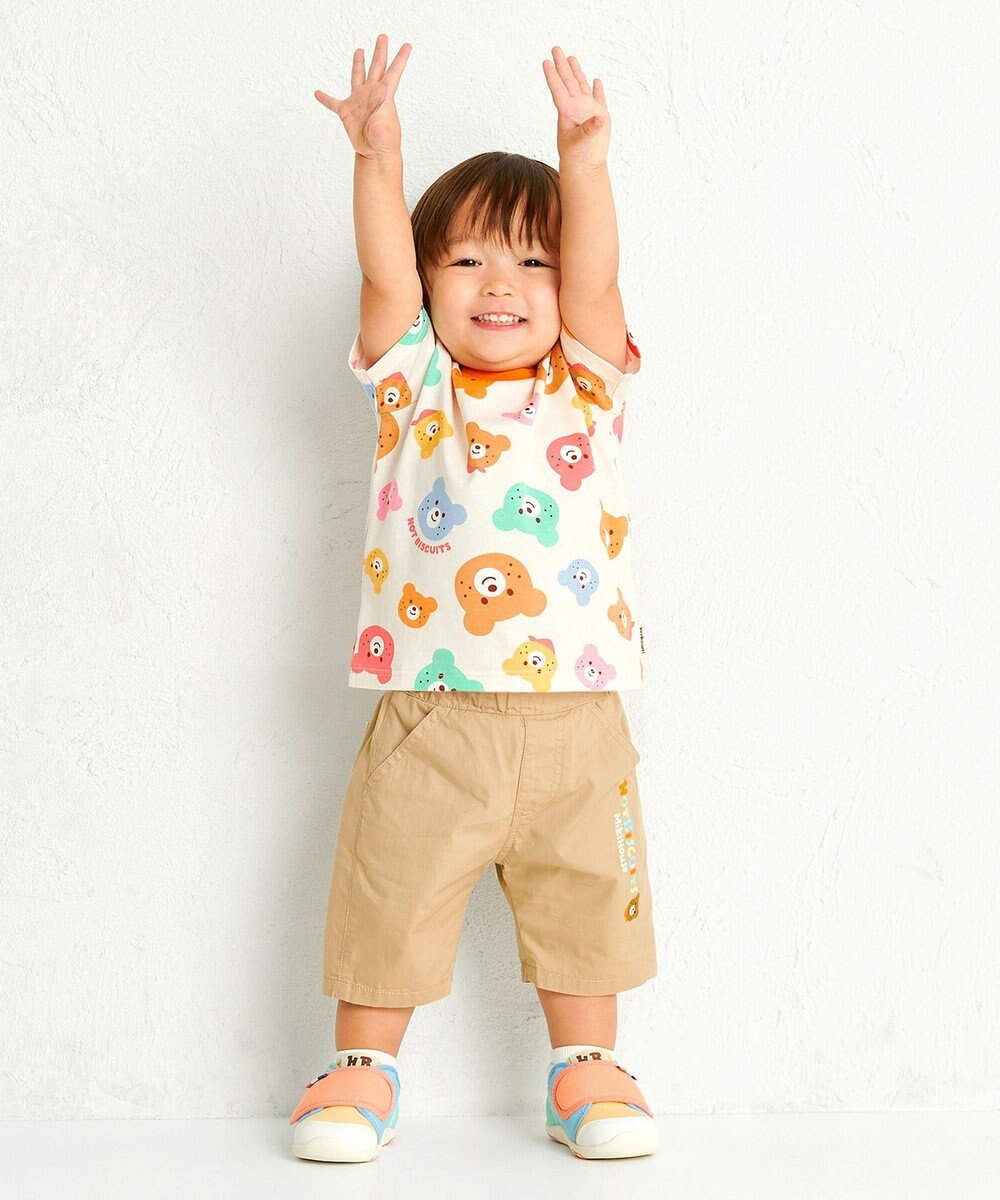 MIKI HOUSE HOT BISCUITS 【80-120cm】カラフルビーンズ 総柄半袖Tシャツ 