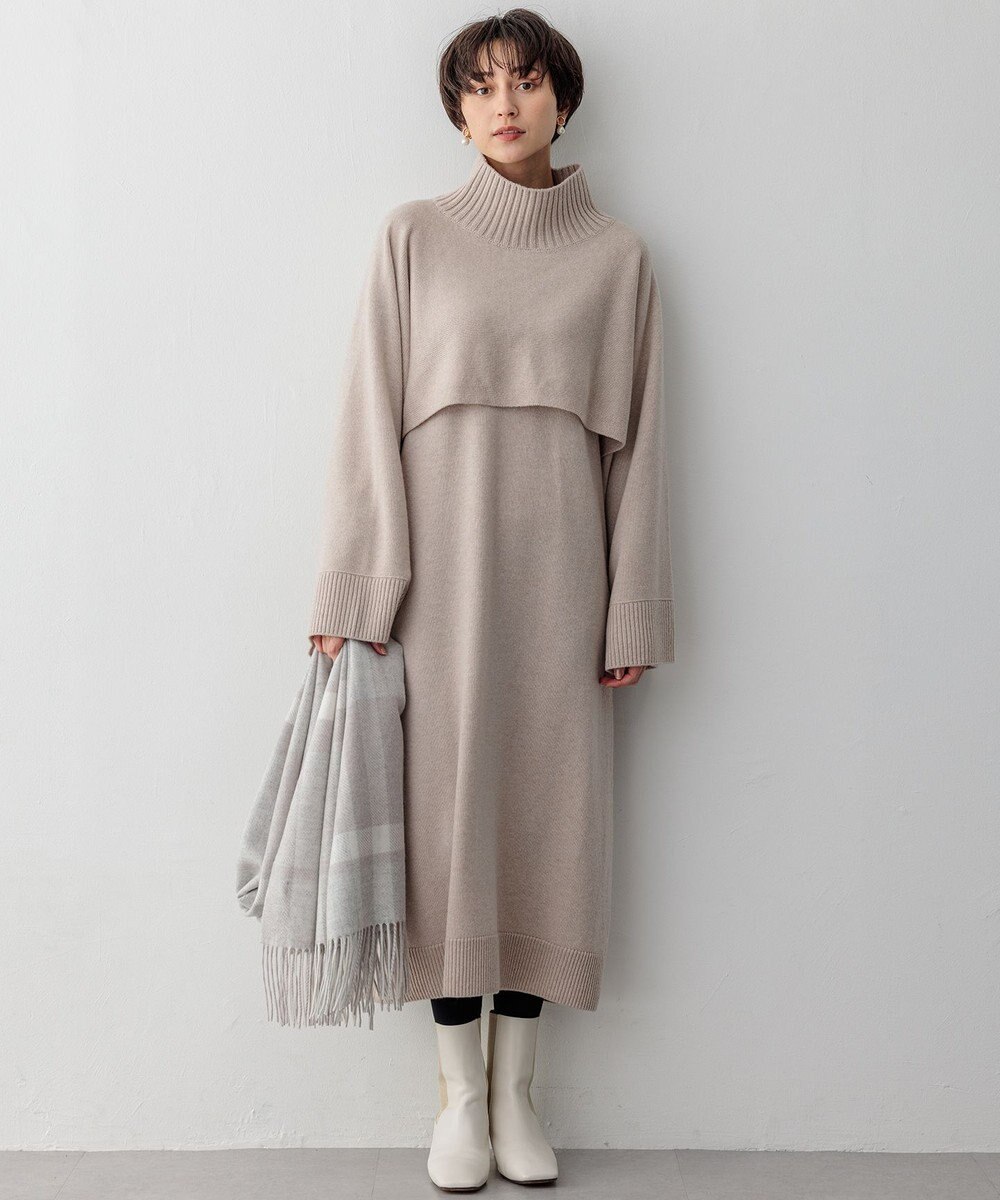 23区 S 【洗える】カシミヤブレンド ニットワンピース 