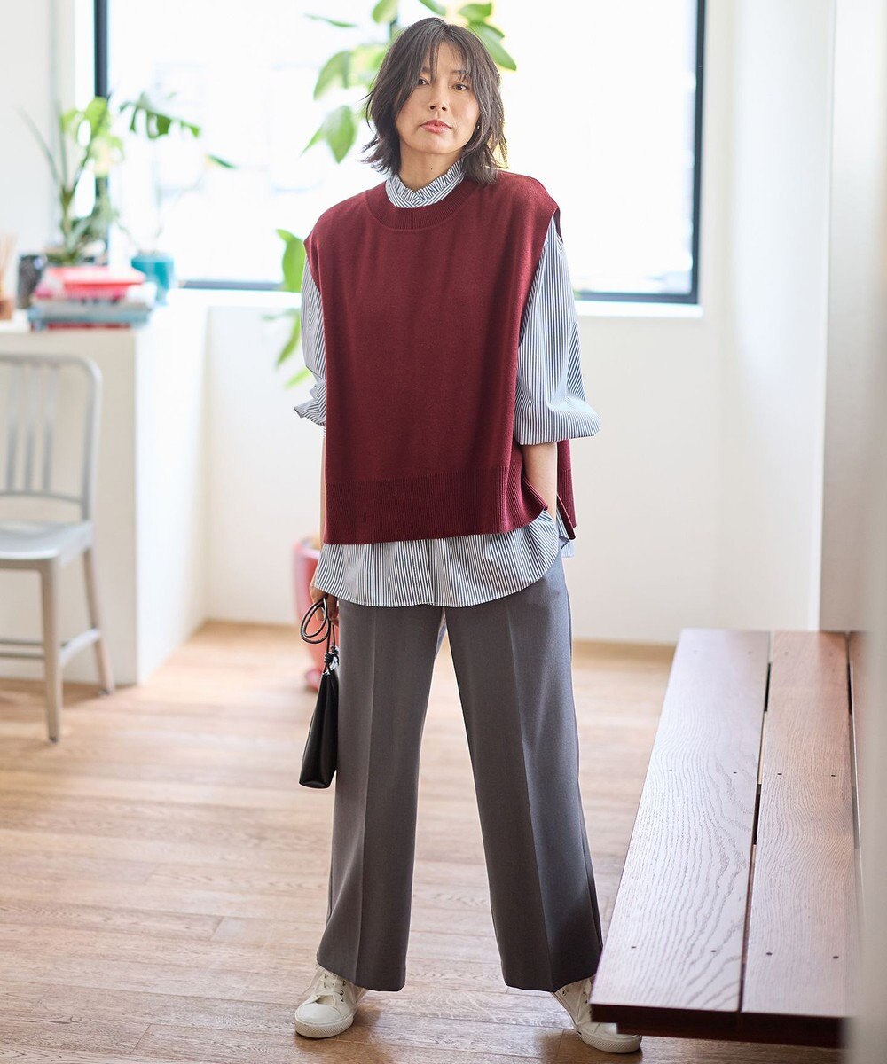 ANY L 【洗濯機可/ウエストゴム/２ＷＡＹストレッチ】ワイドパンツ 