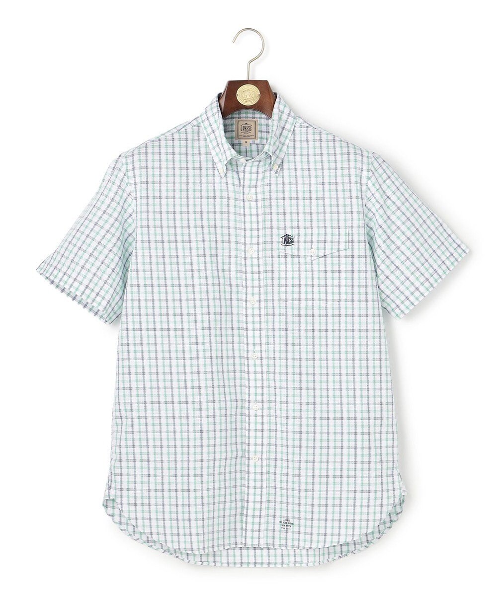 J.PRESS MEN 【Aero Weave】クールマックスサッカー チェック シャツ / B.D. 