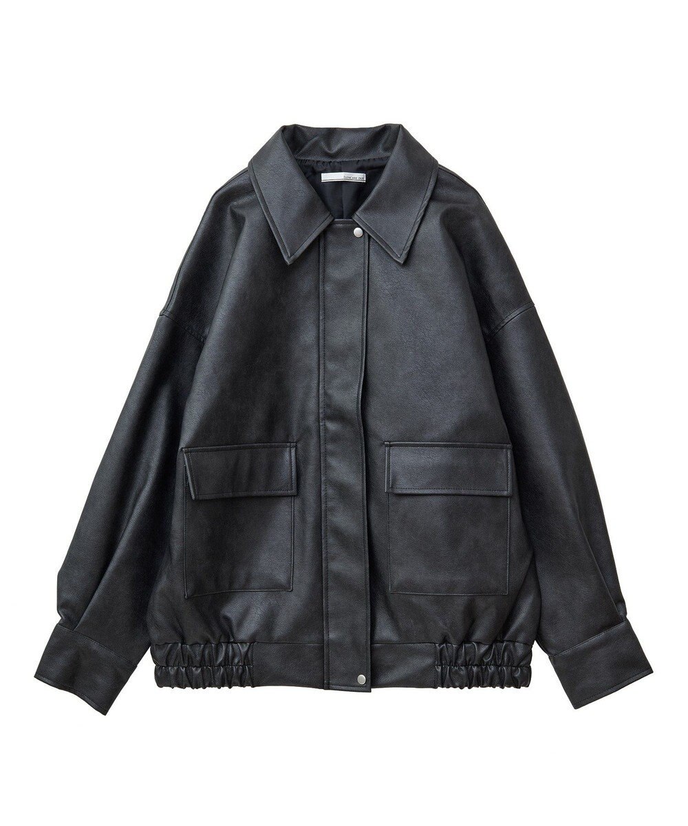 Green Parks ・ＥＬＥＮＣＡＲＥ　ＤＵＥ　合皮ステンカラーブルゾ 