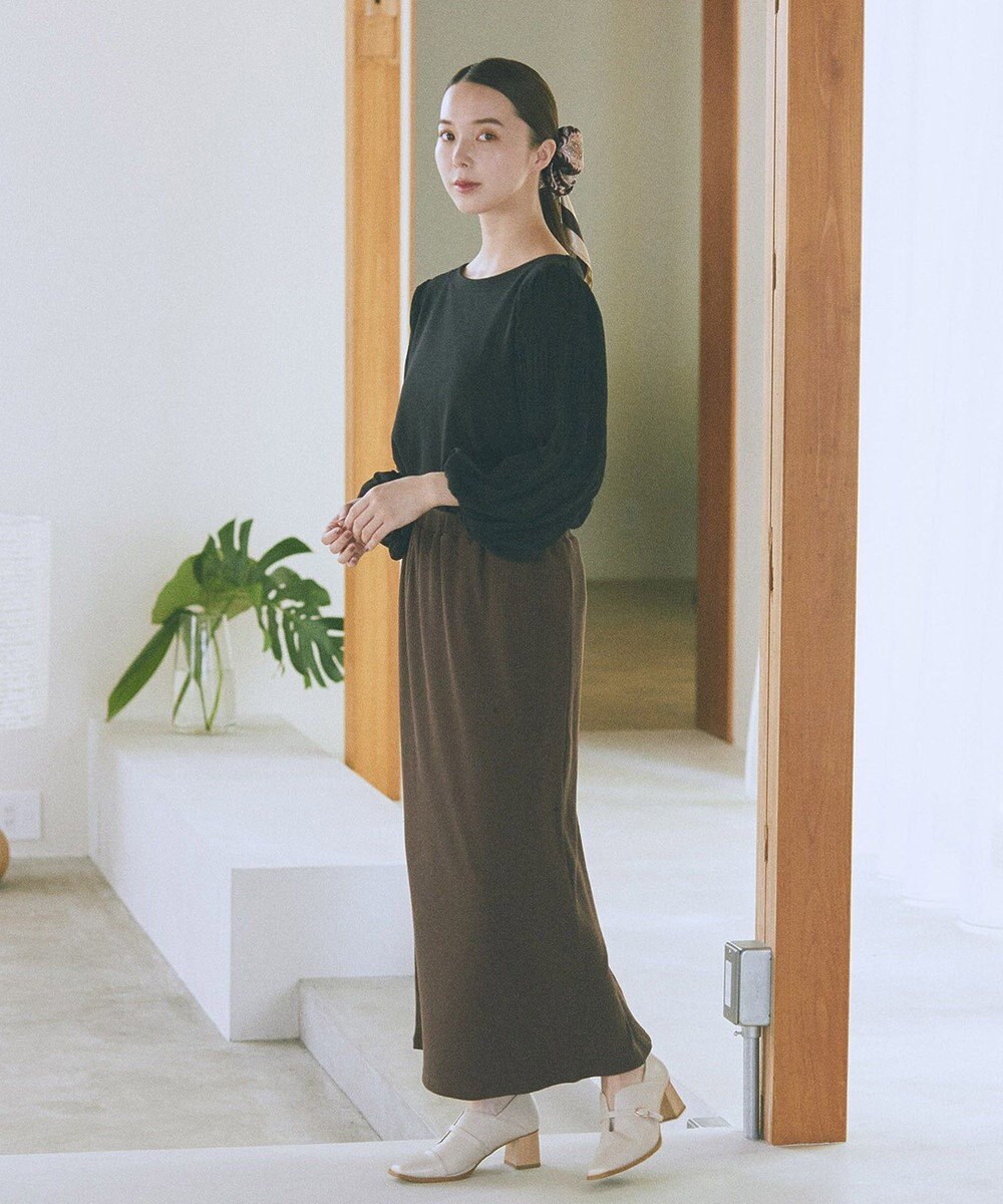 earth music&ecology 【コットン混】カットリブナロースカート 