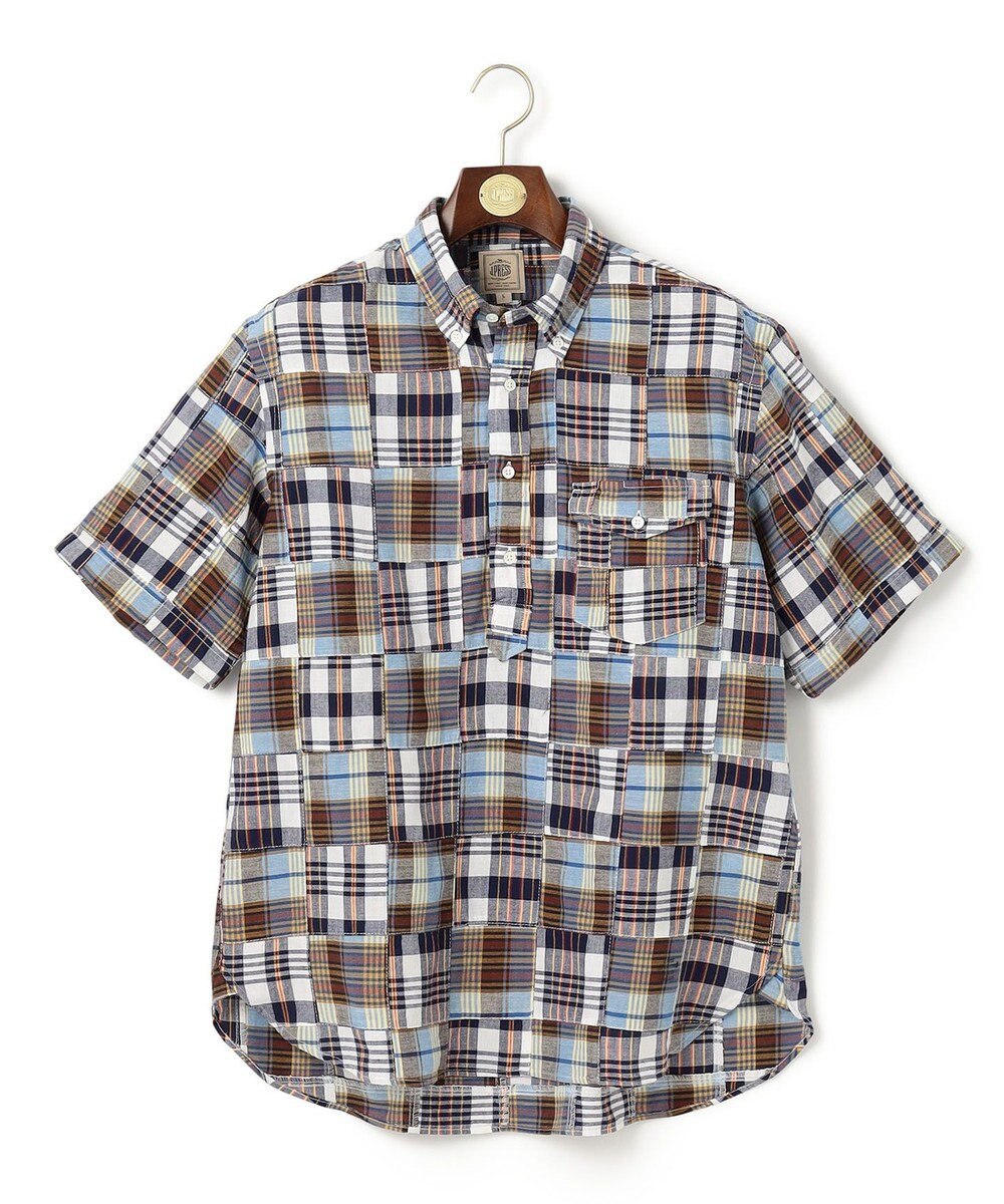 J.PRESS MEN パッチワーク プルオーバーシャツ 