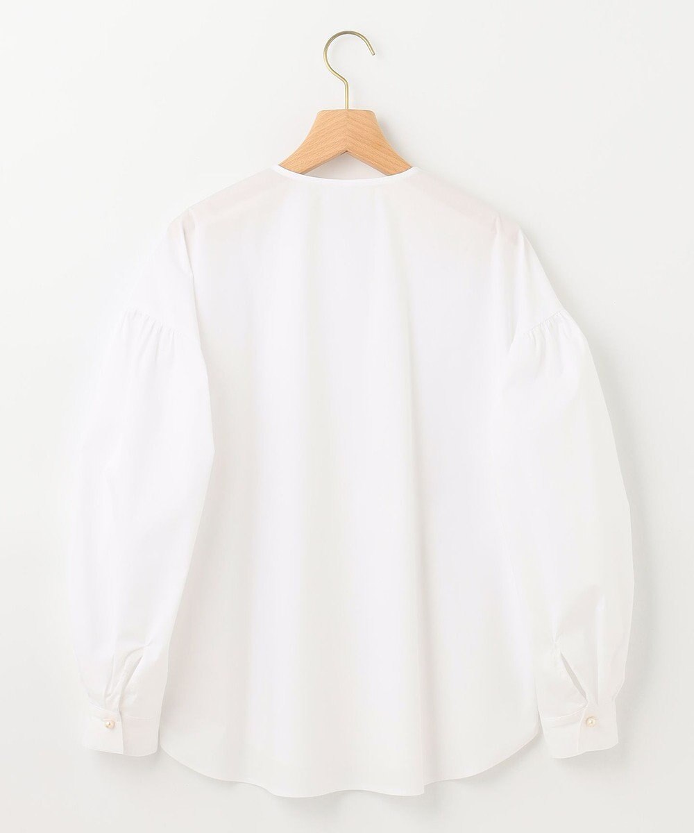 組曲 【洗える】C/Nyブロードノーカラー シャツ 