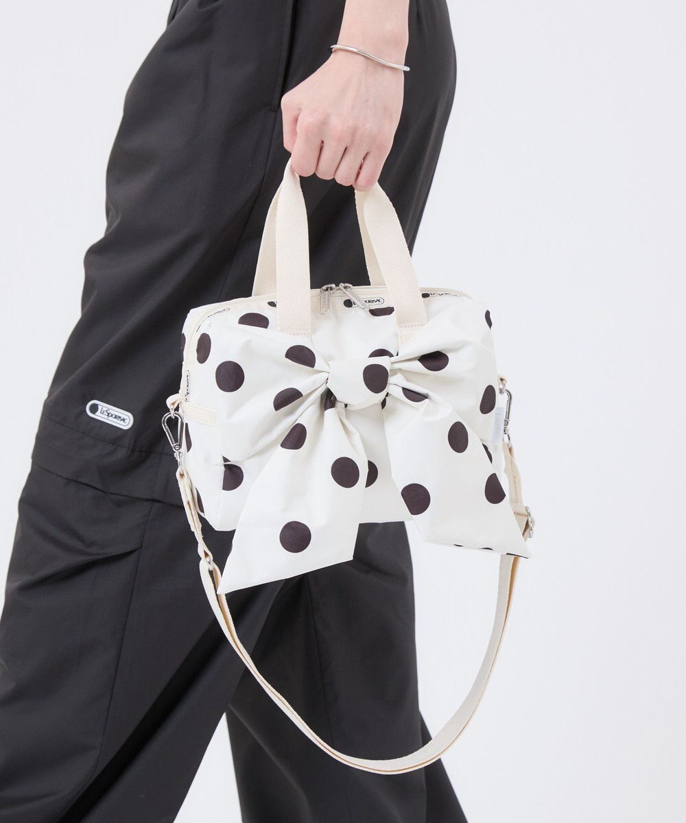LeSportsac LG BOW SM SATCHEL/ノワールポルカドットスナイデル 