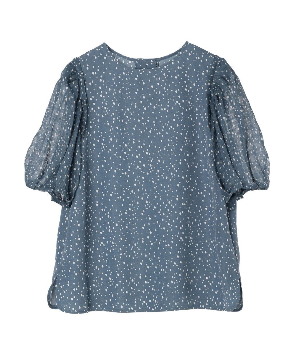 Green Parks 異素材ドットブラウス 