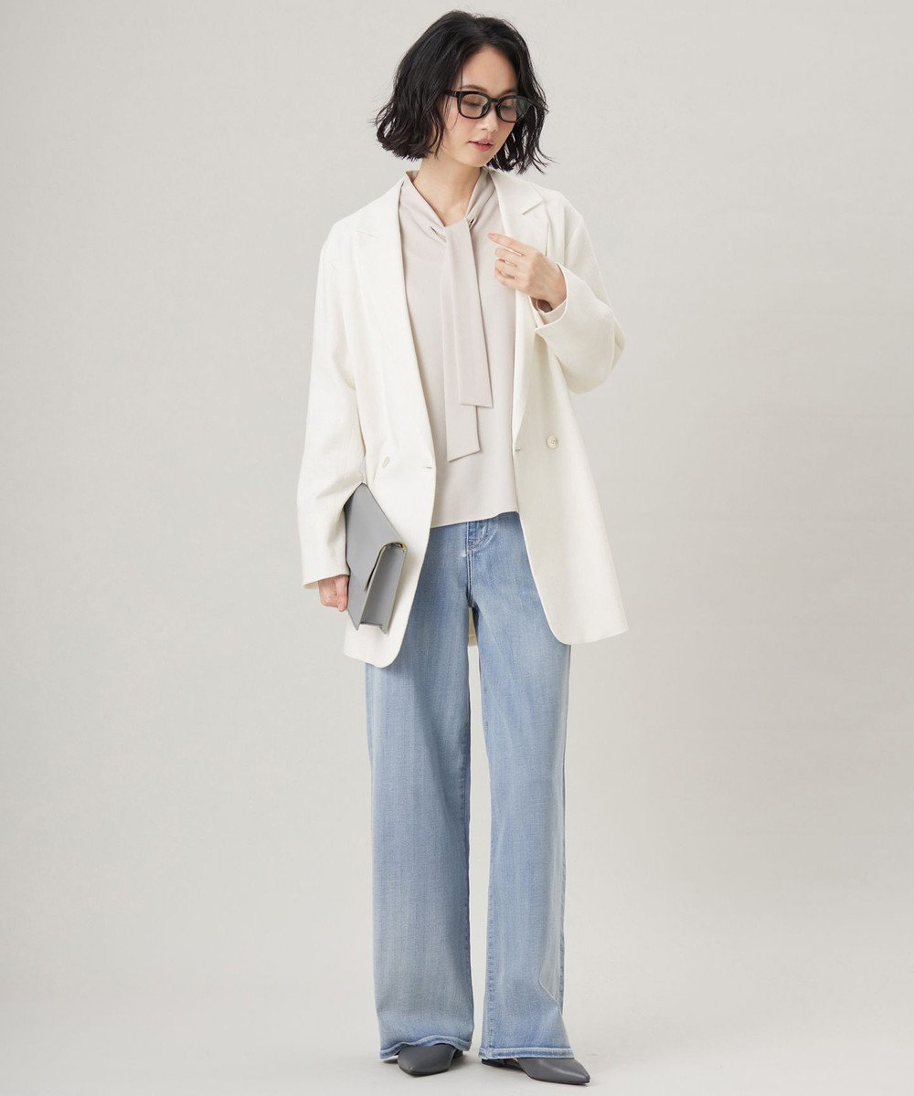 自由区 【洗える】ウスカルデニム ワイドパンツ 