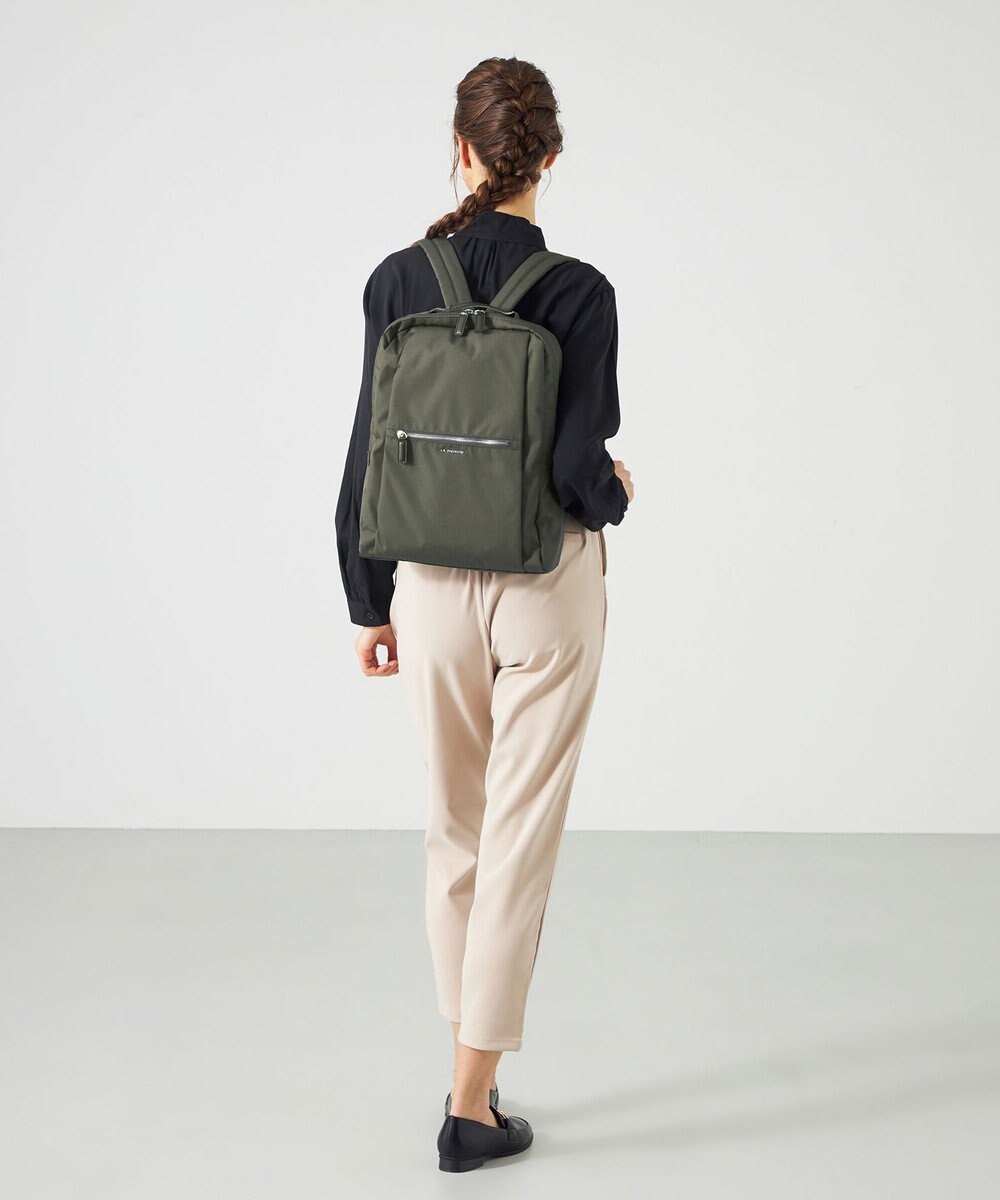 LA BAGAGERIE コーデュラ×リサイクルレザー　スクエアリュックサック 