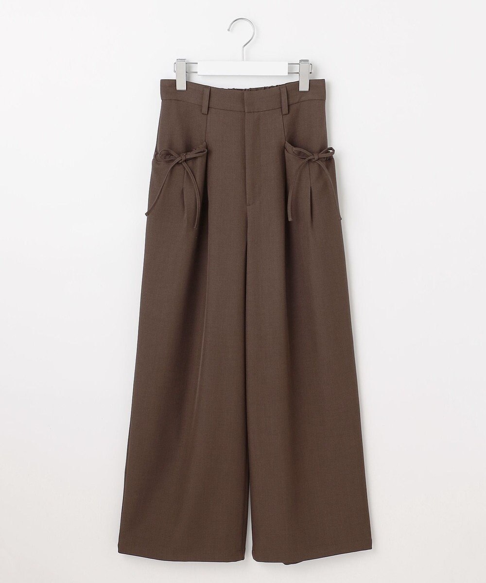 Feroux リボンディテール セミワイドパンツ 