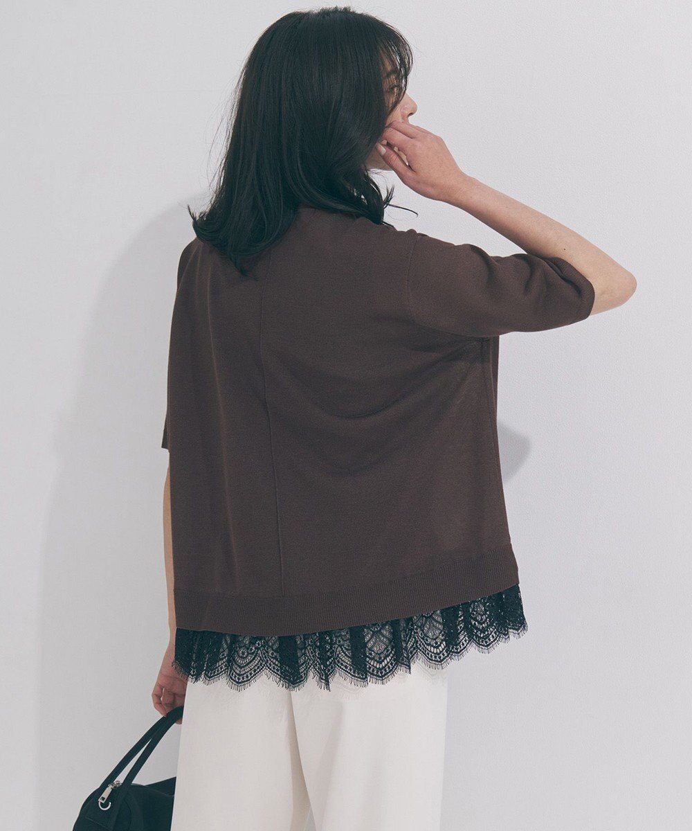 UNFILO レースドッキングニット クルーネック 