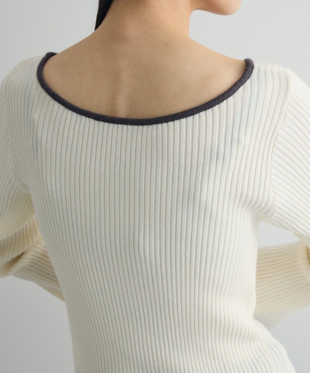 Green Parks 前後２ｗａｙアシンメトリー袖フレアリブニット 