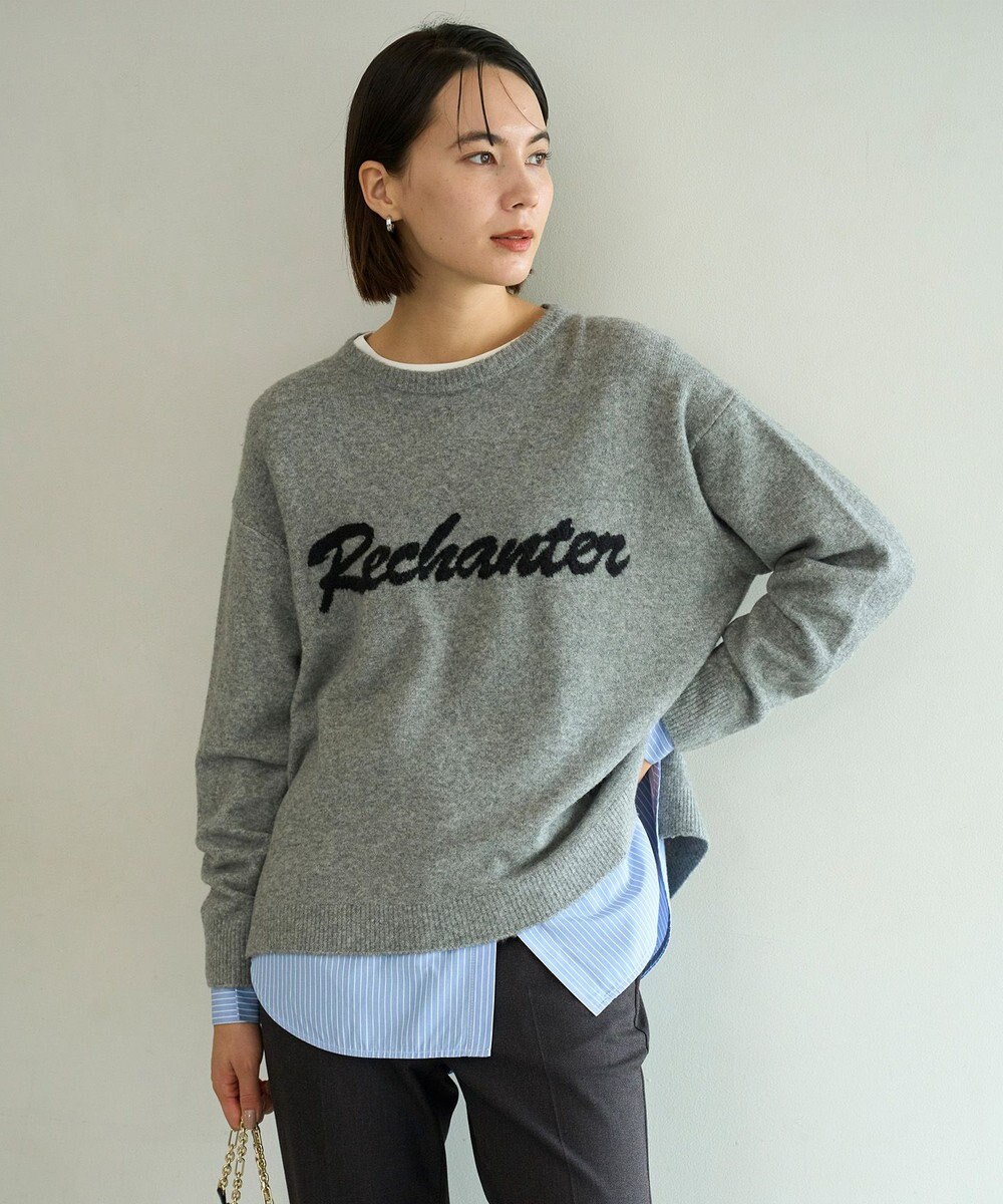 UNFILO ふわふわニット ロゴジャガード 