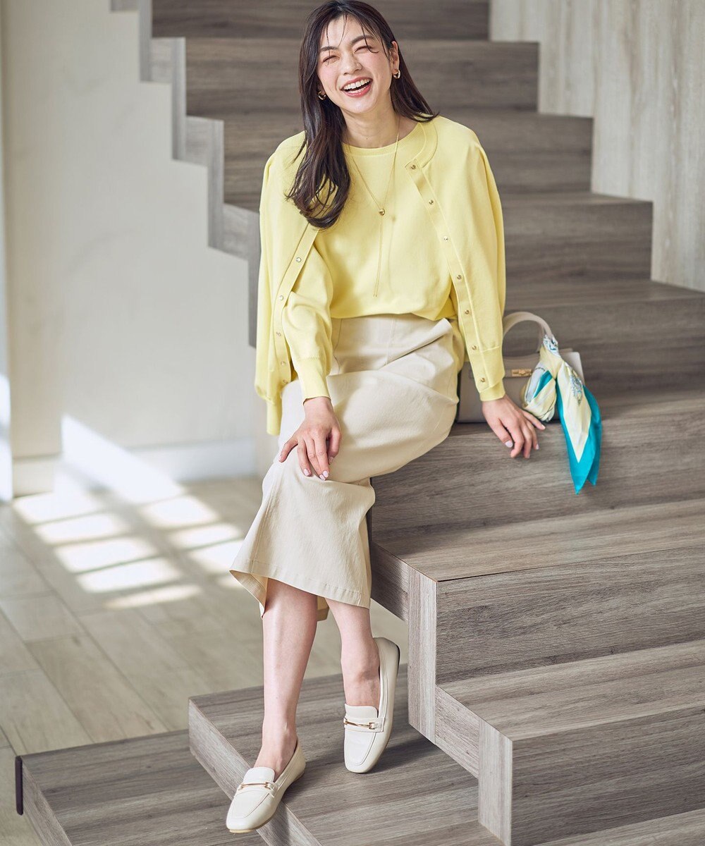 ANY L スプリングカラーニットカーディガン 