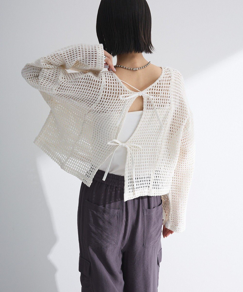 Green Parks Ｉ　前後２ｗａｙ　メッシュショート丈カーディガン 