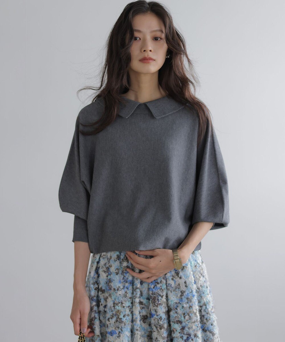 組曲 S 【加藤ローサさん着用 / 前後着用可】スムースストレッチロールネック ニット 