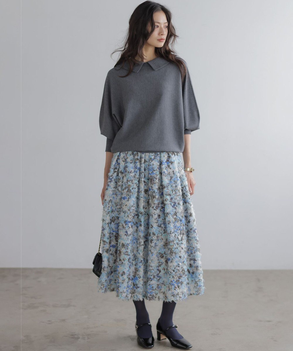 組曲 S 【加藤ローサさん着用 / 前後着用可】スムースストレッチロールネック ニット 