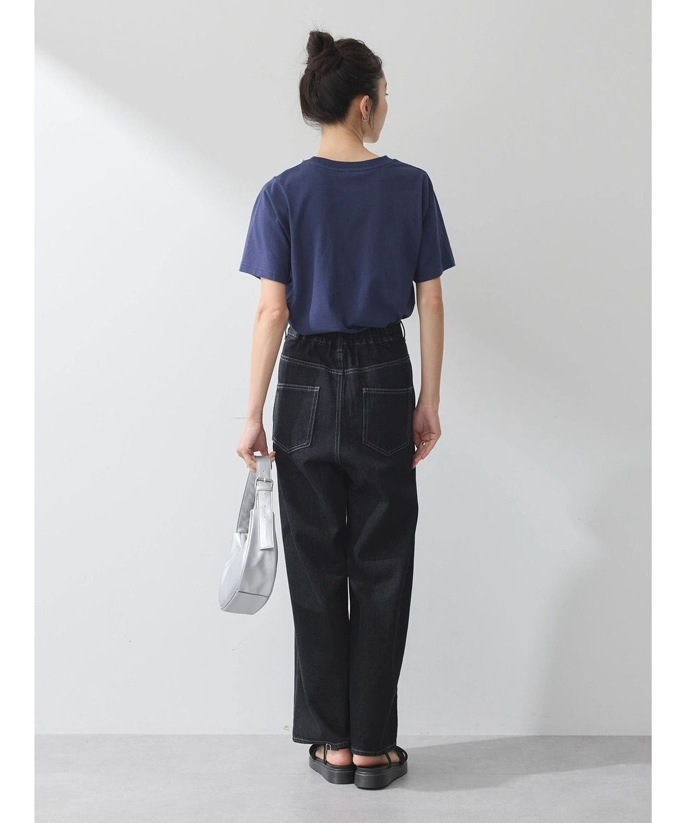 earth music&ecology 襟パール刺繍ロゴＴシャツ 