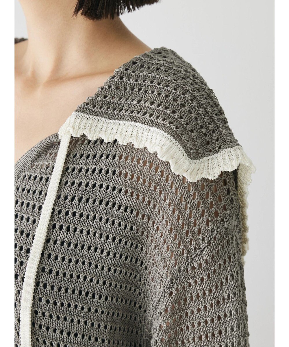 Green Parks クロシェ風セーラーカラーニット 