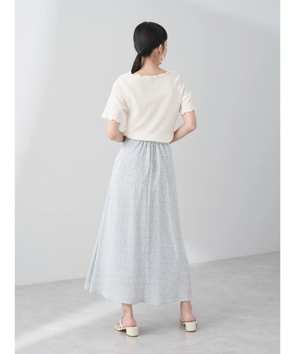 earth music&ecology フラワープリントフレアスカート 