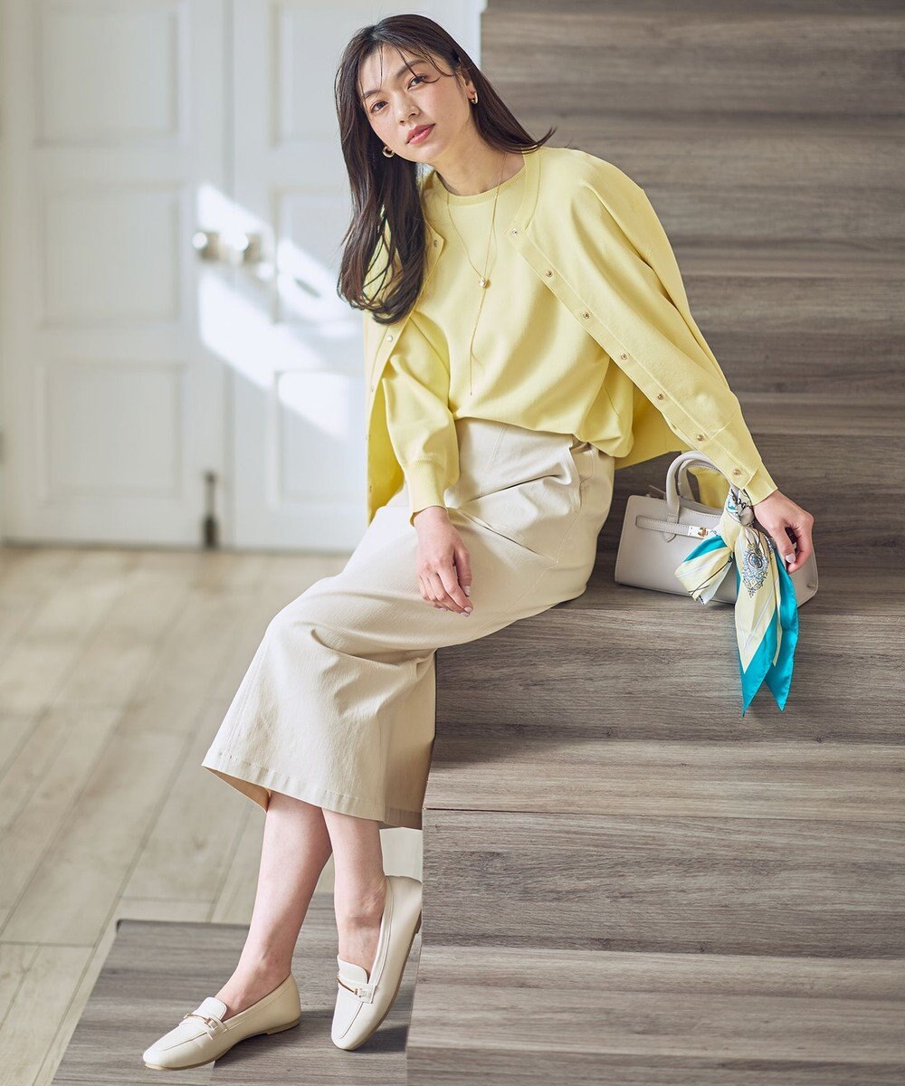 ANY L スプリングカラーニットカーディガン 