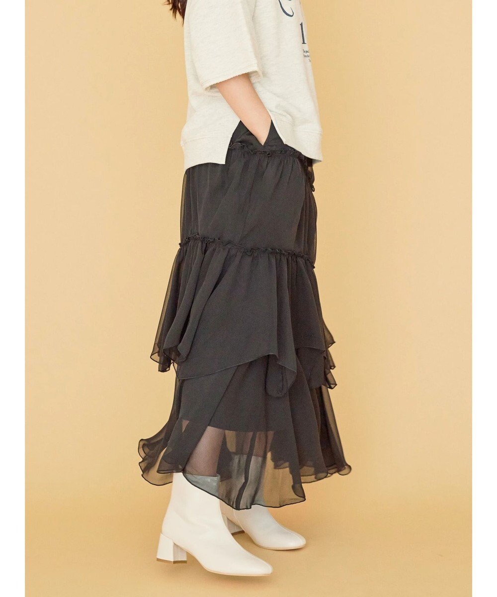 AMERICAN HOLIC 丈違いティアードフリルギャザースカート 