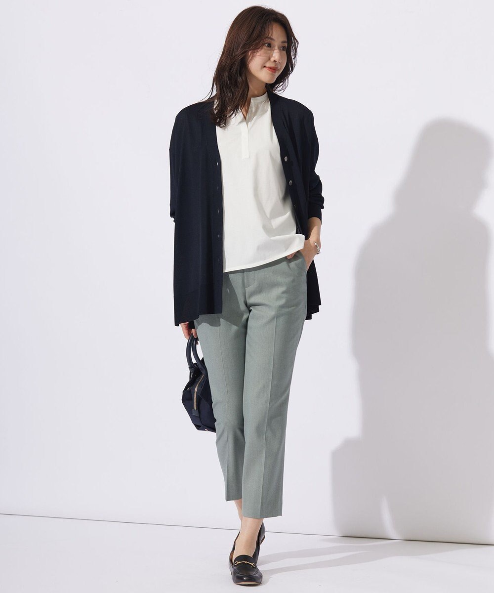 J.PRESS LADIES S 【洗える】シャークスキン テーパード パンツ 