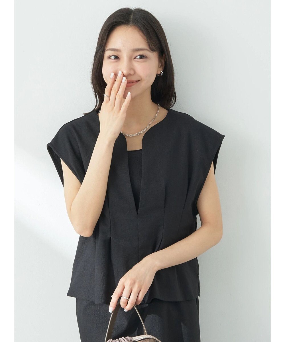 earth music&ecology ＳＥＴ２点ヘリンボーンベスト＋キャミドレ 