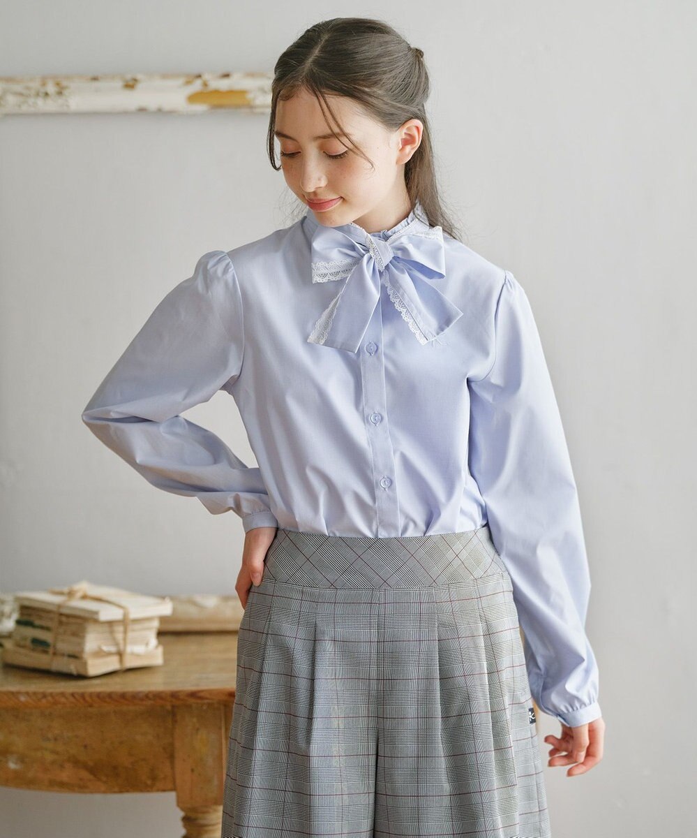 組曲 KIDS 【150-170㎝】 レースリボンタイブラウス 